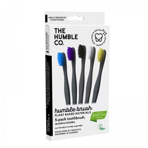 The Humble Co. Bamboo Toothbrush  Sensitive 5 Pack - Assorted Colours